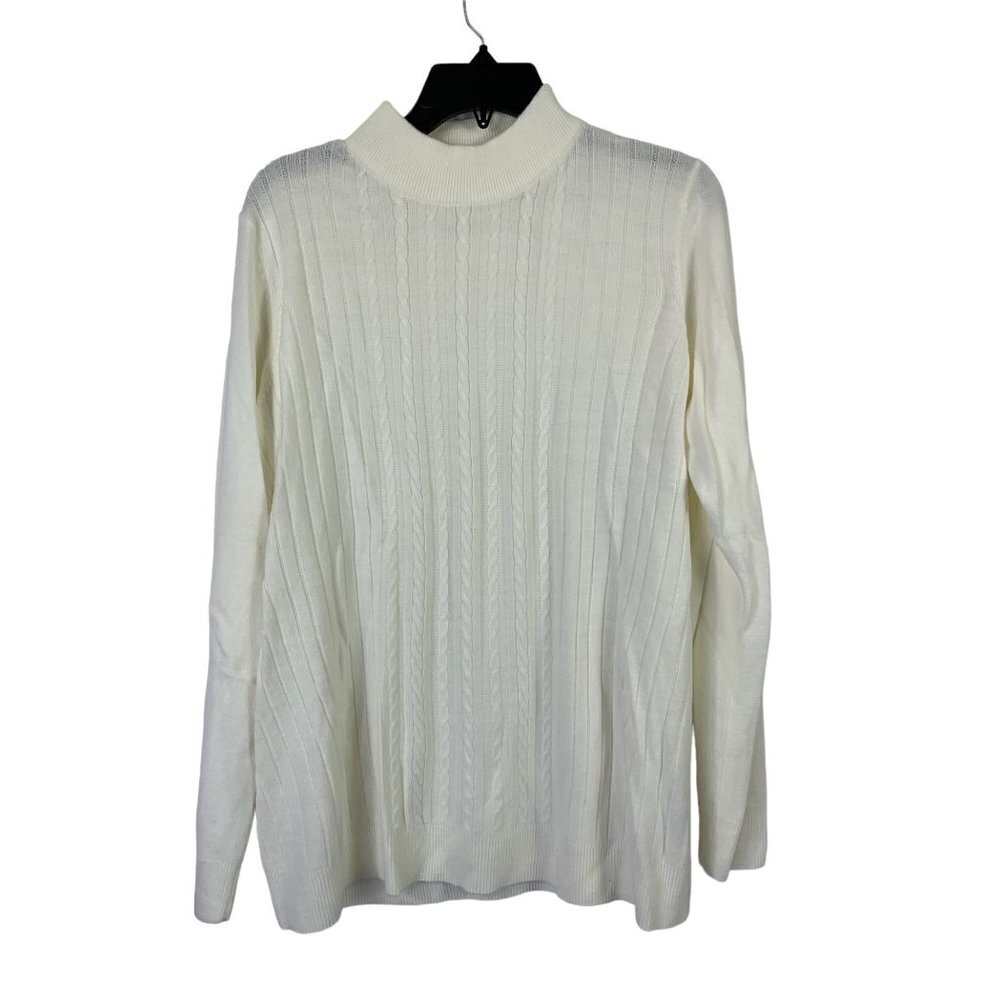 Allison Daley Women’s Cream Mock Neck Top